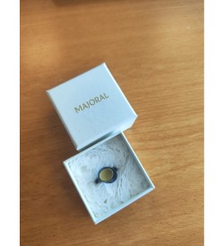 Small Lunar Mixed Metal Ring. 9kt RJC Gold, Titanium and 930 mil Silver