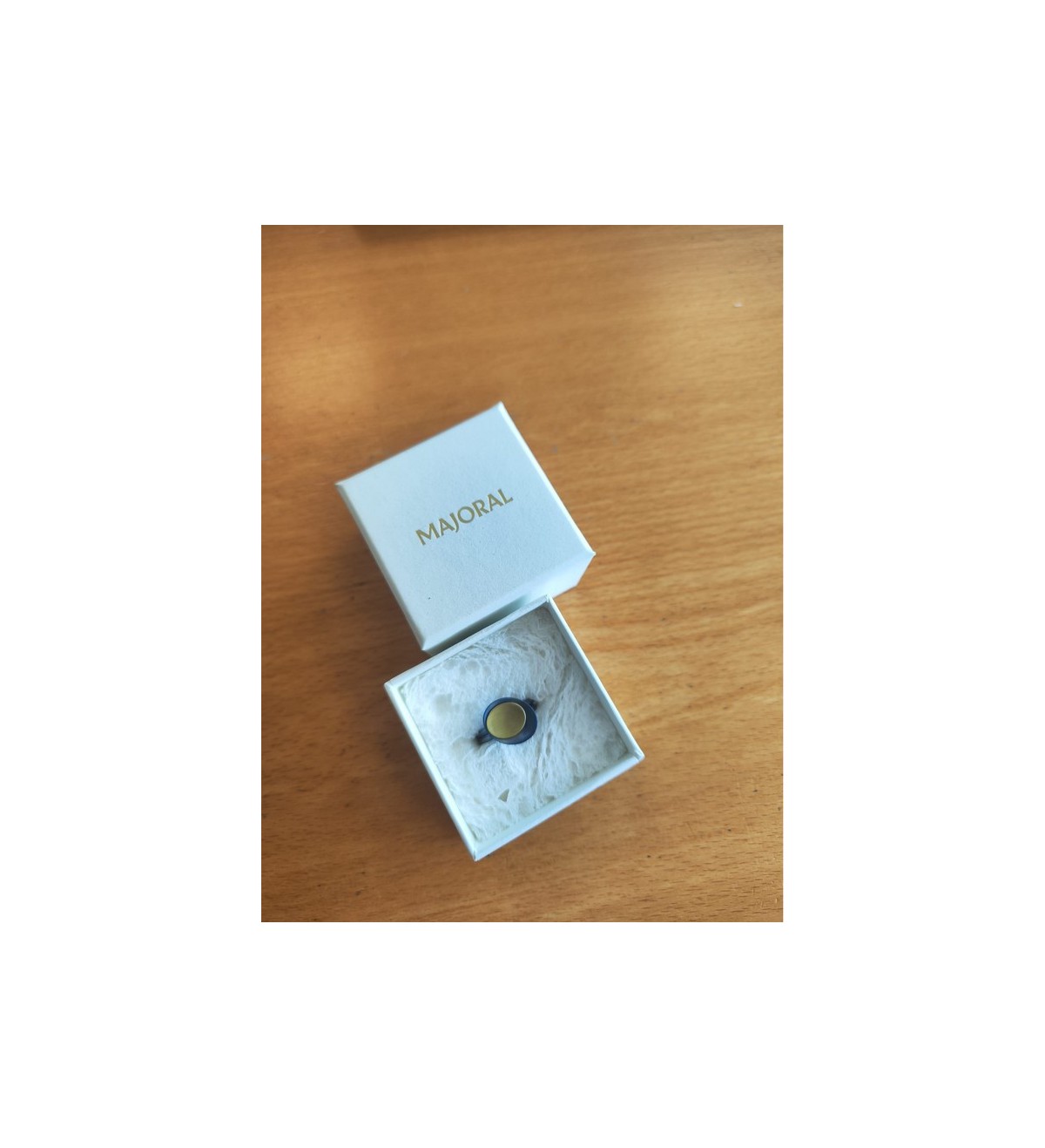 Small Lunar Mixed Metal Ring. 9kt RJC Gold, Titanium and 930 mil Silver